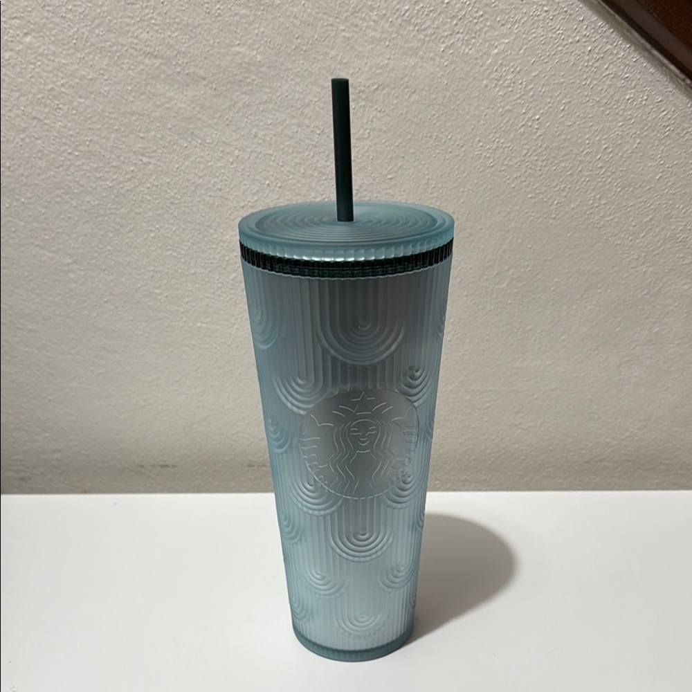 Starbucks Teal Textured Tumbler with Straw